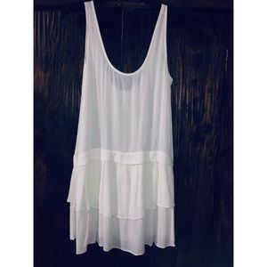 Bcbg Generation Drop Waist White Sleeveless Dress